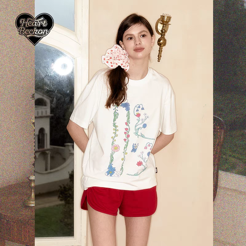 Heart Beckon Paint cotton T-shirt 603073