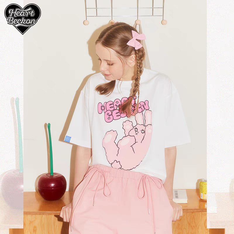 Heart Beckon Paint cotton T-shirt 603074
