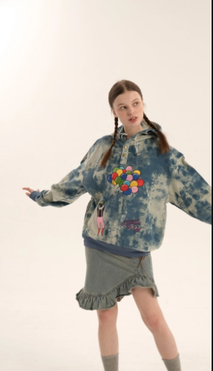 Heart Beckon Embroidered Corduroy Sweatshirt 603002