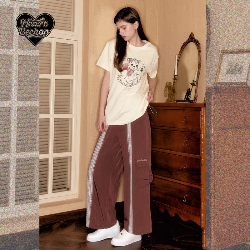 Heart Beckon joint silk jogging pants 603063