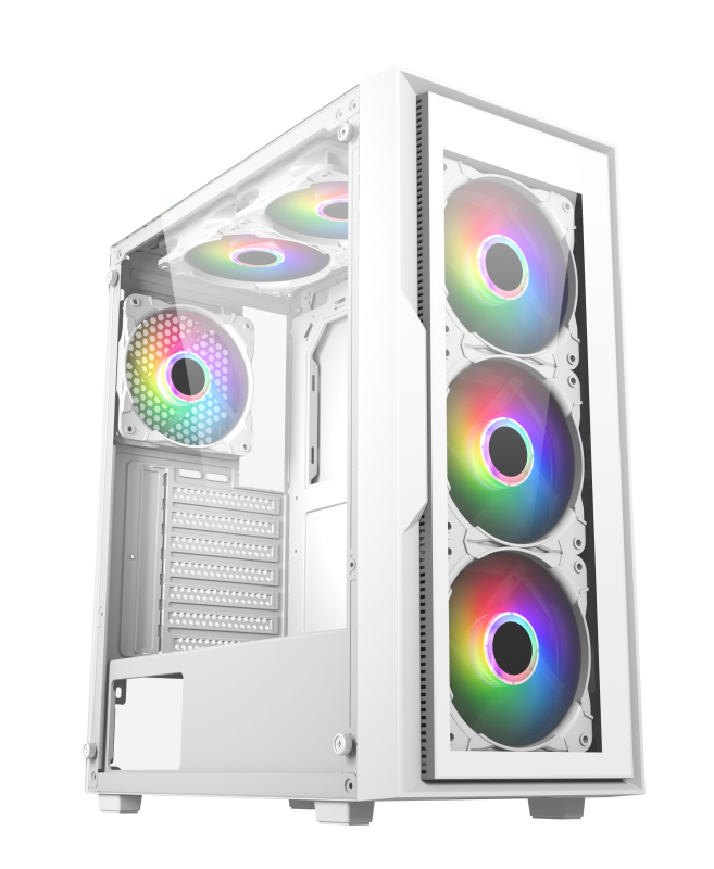 black desktop white Micro ATX ITX MATX Gamer gaming computer pc cases & towers with rgb fan
