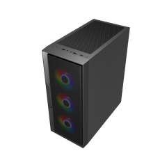 black desktop Micro ATX ITX MATX full mid tower cases Gamer gaming computer pc case & towers with rgb fan