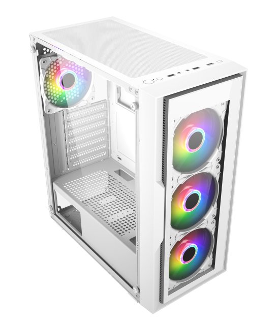 black desktop white Micro ATX ITX MATX Gamer gaming computer pc cases & towers with rgb fan