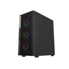 black desktop Micro ATX ITX MATX full mid tower cases Gamer gaming computer pc case & towers with rgb fan