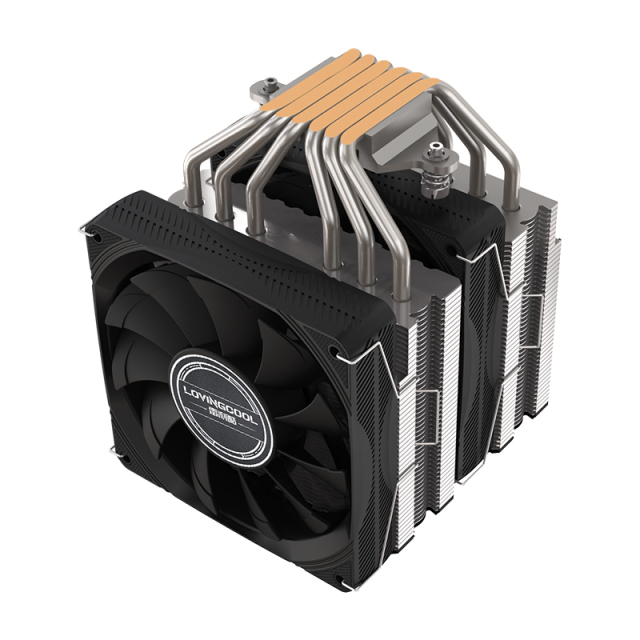 2-Fan 6-Heat Pipe Double Tower CPU Cooler Air Heatsink PC Radiator with Fluid Bearing for Intel LGA 2011 X79 X99 AMD Computer