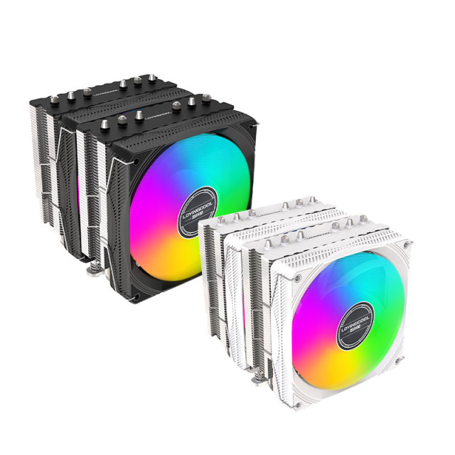 Double Tower CPU Air Cooler with 6 Heat Pipes Aluminum Cooper Heatsink PC Radiator for Intel/AMD for Computer Case