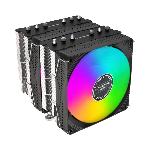 Double Tower CPU Air Cooler with 6 Heat Pipes Aluminum Cooper Heatsink PC Radiator for Intel/AMD for Computer Case