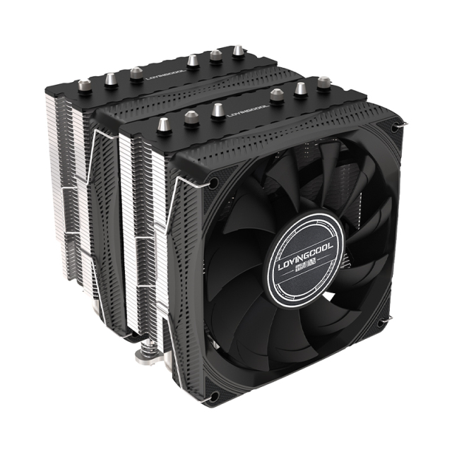 2-Fan 6-Heat Pipe Double Tower CPU Cooler Air Heatsink PC Radiator with Fluid Bearing for Intel LGA 2011 X79 X99 AMD Computer
