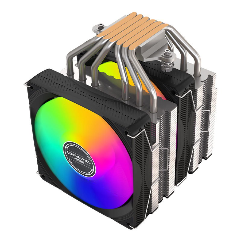 Double Tower CPU Air Cooler with 6 Heat Pipes Aluminum Cooper Heatsink PC Radiator for Intel/AMD for Computer Case