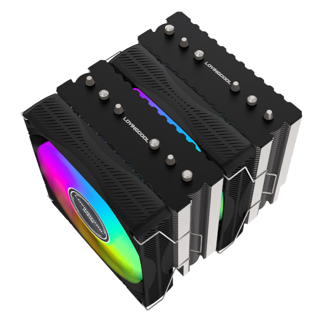Double Tower CPU Air Cooler with 6 Heat Pipes Aluminum Cooper Heatsink PC Radiator for Intel/AMD for Computer Case
