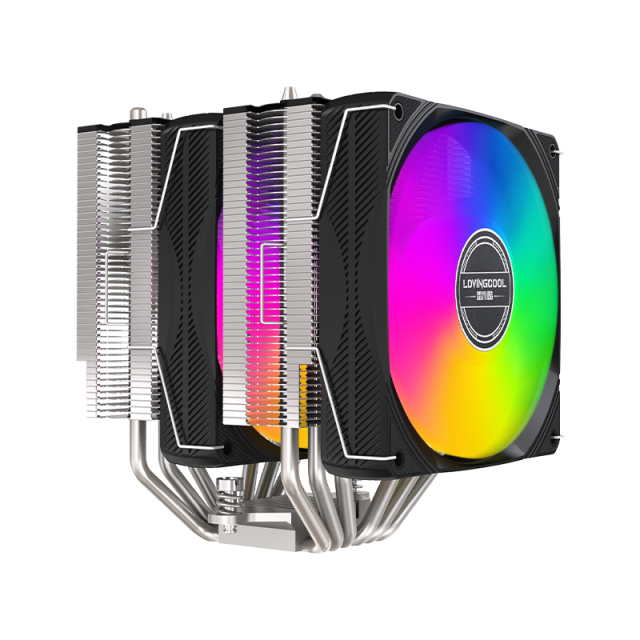 Double Tower CPU Air Cooler with 6 Heat Pipes Aluminum Cooper Heatsink PC Radiator for Intel/AMD for Computer Case