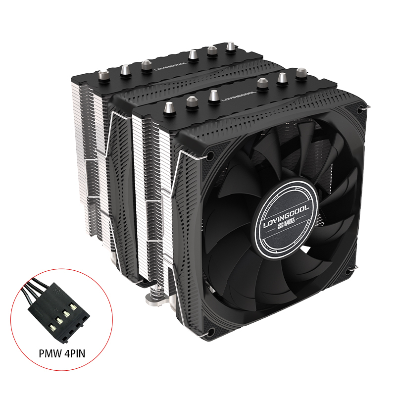2-Fan 6-Heat Pipe Double Tower CPU Cooler Air Heatsink PC Radiator with Fluid Bearing for Intel LGA 2011 X79 X99 AMD Computer