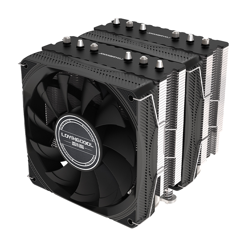 2-Fan 6-Heat Pipe Double Tower CPU Cooler Air Heatsink PC Radiator with Fluid Bearing for Intel LGA 2011 X79 X99 AMD Computer