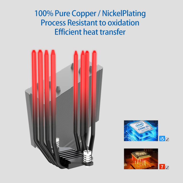 Hot Sales 4 Heat Pipes ARGB 120mm CPU Cooler 4 Pin PWM CPU Air Cooling Fan Cheap Cooler Intel AMD