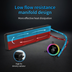 240mm RGB Liquid CPU Cooler with Copper Heatsink Temperature Display Screen LCD 12V Rated Air Type Water Cooling