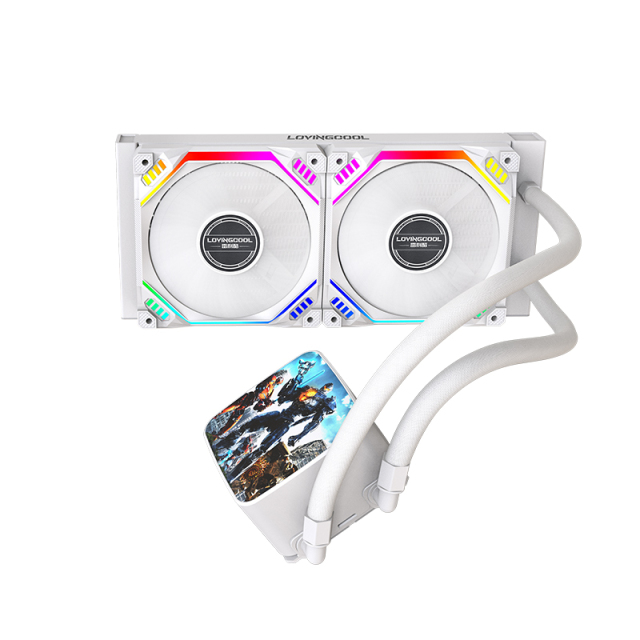 240 White ARGB CPU Liquid Cooler 5V 3PIN CPU Fan Integrated Water Cooling Radiator with Video Playback Water Pump