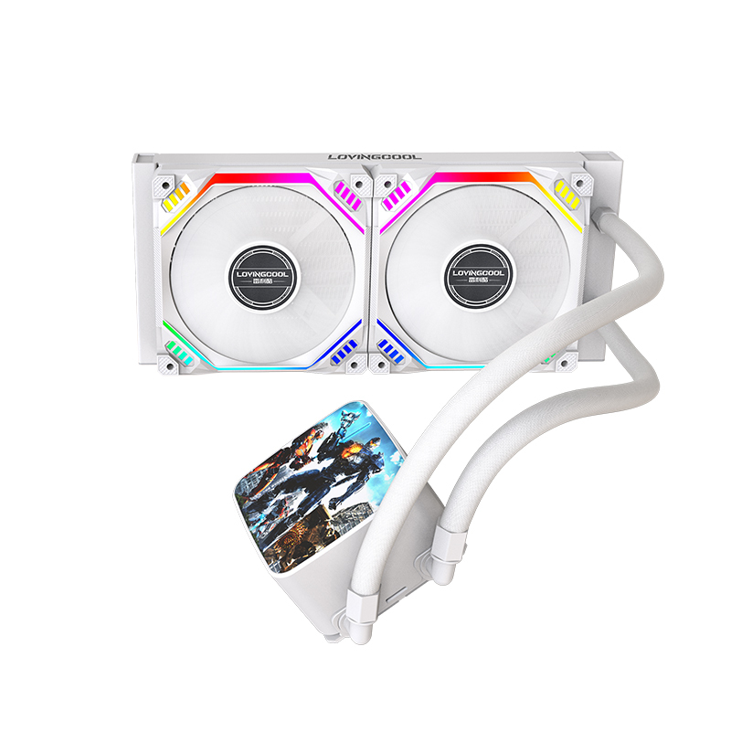 240 White ARGB CPU Liquid Cooler 5V 3PIN CPU Fan Integrated Water Cooling Radiator with Video Playback Water Pump