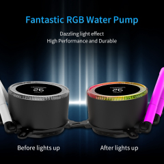 240mm RGB Liquid CPU Cooler with Copper Heatsink Temperature Display Screen LCD 12V Rated Air Type Water Cooling