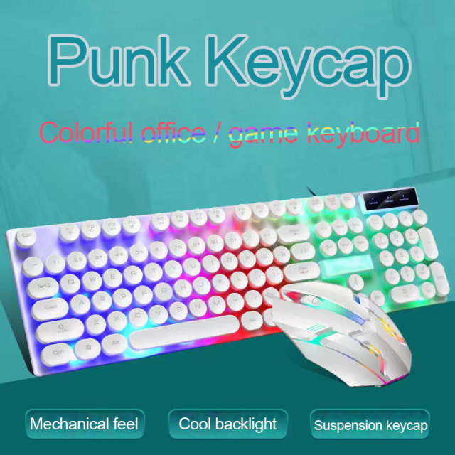 OEM Cheap Kit Teclado Y Mouse Clavier Souris Gamer Wired Klavye Rgb Led Backlight Kit Gaming Set Mouse and Keyboard Combo