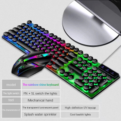 OEM Cheap Kit Teclado Y Mouse Clavier Souris Gamer Wired Klavye Rgb Led Backlight Kit Gaming Set Mouse and Keyboard Combo