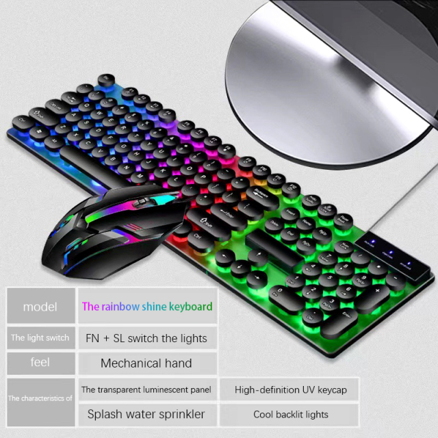 OEM Cheap Kit Teclado Y Mouse Clavier Souris Gamer Wired Klavye Rgb Led Backlight Kit Gaming Set Mouse and Keyboard Combo