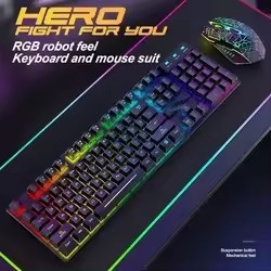 Newly Mechanical T6 Keyboard with USB Interface 108 Keys LED Light Gaming Keyboard