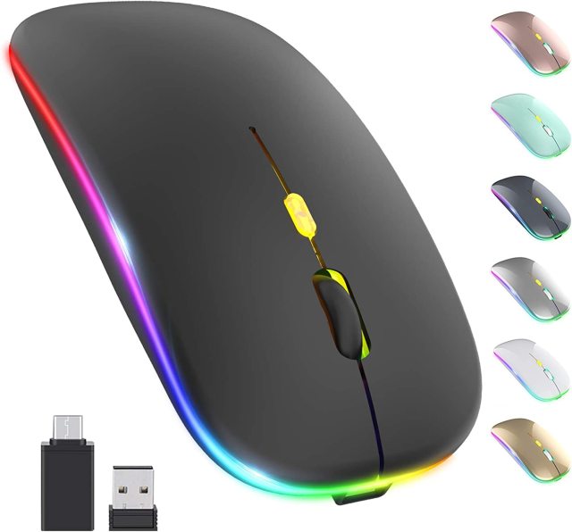 Hot Selling Wireless 2.4Ghz Bluetooth 5.2 Dual Mode RGB Gaming Mouse For Desktop/Laptop/Pad/Phone Ergonomic Design