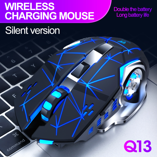 Q13 OEM/ODM 2.4G BT wireless mouse mobile supported hyper speed wireless rgb backlit 6d gaming pc mouse