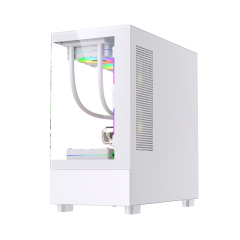 Factory Popular White Gaming Case Window Side Panel Tempering Glass Mid Tower Gamer Computer MATX PC Cabinet Case