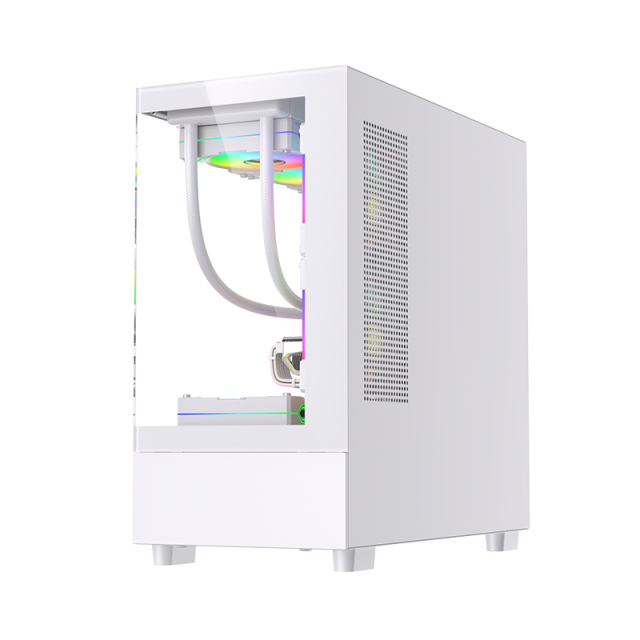 Factory Popular White Gaming Case Window Side Panel Tempering Glass Mid Tower Gamer Computer MATX PC Cabinet Case