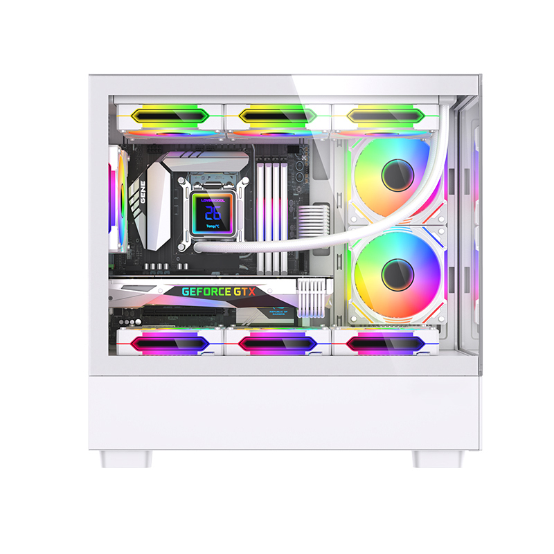 Factory Popular White Gaming Case Window Side Panel Tempering Glass Mid Tower Gamer Computer MATX PC Cabinet Case