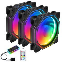 New Design Hot Selling PC RGB Fan for Gaming Case Pc Computer Fan RGB 6 Pin 120mm Cooling Fans 12CM Air Cooler