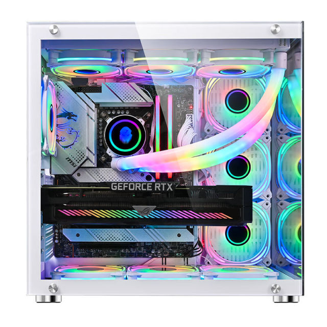 New Custom Logo Mid Tower Computer Casing Wholesales ATX PC Cabinet Gaming Cases Towers with 360mm CPU Water Cooler