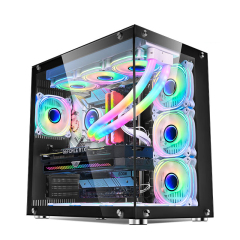 New Custom Logo Mid Tower Computer Casing Wholesales ATX PC Cabinet Gaming Cases Towers with 360mm CPU Water Cooler