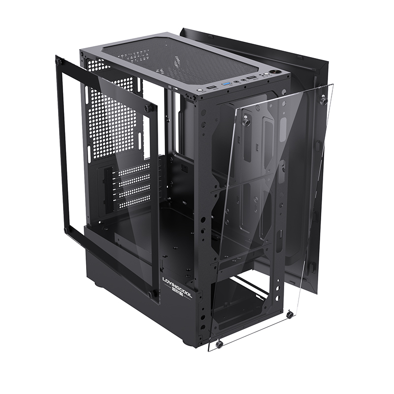 New Design PC Case Mesh Cooling CPU Cabinet Mid Tower ATX Glass Case PC Gaming Computer Desktop Cases & Towers