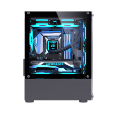 New Design PC Case Mesh Cooling CPU Cabinet Mid Tower ATX Glass Case PC Gaming Computer Desktop Cases & Towers