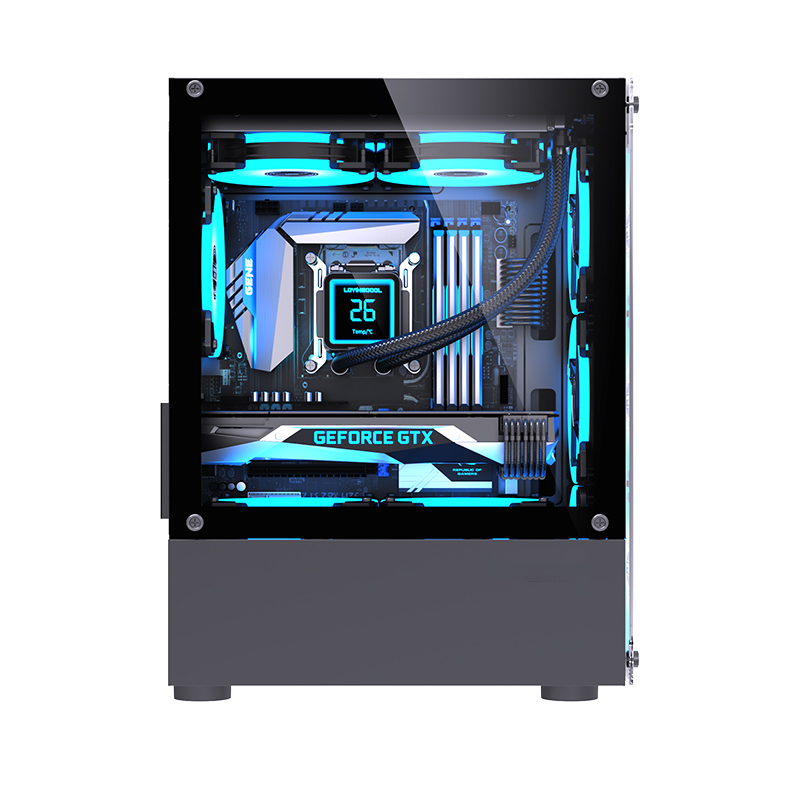 New Design PC Case Mesh Cooling CPU Cabinet Mid Tower ATX Glass Case PC Gaming Computer Desktop Cases & Towers