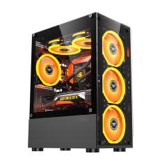 New Design PC Case Mesh Cooling CPU Cabinet Mid Tower ATX Glass Case PC Gaming Computer Desktop Cases & Towers