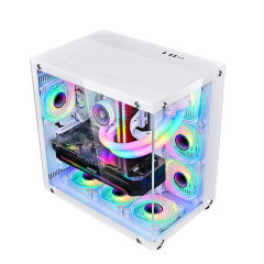 New Custom Logo Mid Tower Computer Casing Wholesales ATX PC Cabinet Gaming Cases Towers with 360mm CPU Water Cooler