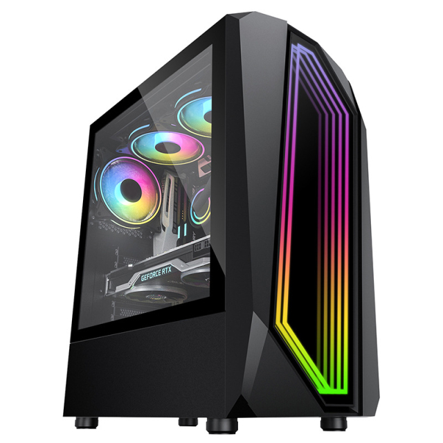Best Buy PC Case Gaming mit RGB-Lüftern Full Towers Desktop Cover Case Gehäuse aus gehärtetem Glas