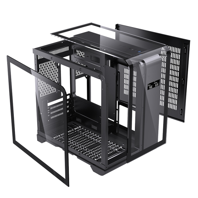 Custom Gaming PC Computer Case Bag Tempered Glass Mid Tower MATX Desktop PC Game Case with LCD Temperature Display