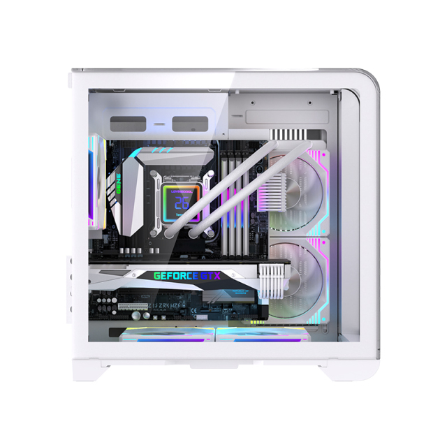 Custom Gaming PC Computer Case Bag Tempered Glass Mid Tower MATX Desktop PC Game Case with LCD Temperature Display