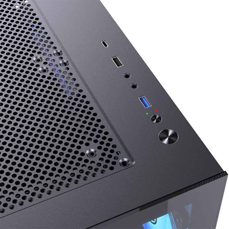 OEM Custom Logo Gaming PC Case RGB Cooler CPU Cabinet Mid Tower MATX ITX Computer Desktop Chassis with PC Fans