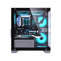 OEM Custom Logo Gaming PC Case RGB Cooler CPU Cabinet Mid Tower MATX ITX Computer Desktop Chassis with PC Fans