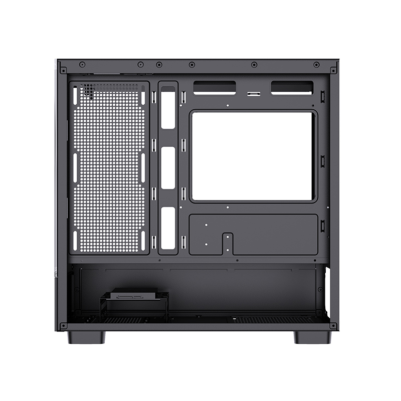 Factory Custom Logo PC Case Gaming Computer Tempered Glass M-ATX Tower PC Case For Desktop with 120mm RGB Fans