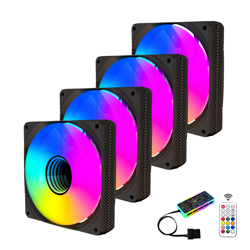 Computer Case Fans High Performance Cooling Low Noise RGB 6-Pin 1200 RPM Hydraulic Bearing RGB fan