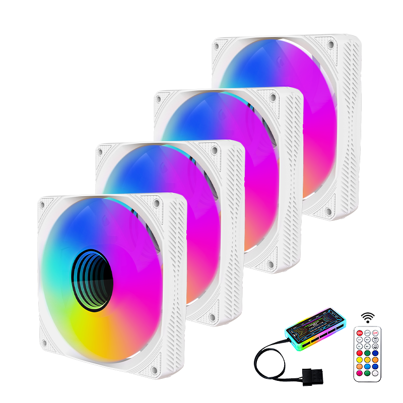 Computer Case Fans High Performance Cooling Low Noise RGB 6-Pin 1200 RPM Hydraulic Bearing RGB fan