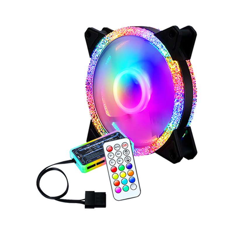 Custom your logo rgb cooling fan pc case rgb led fan 12v 6pin