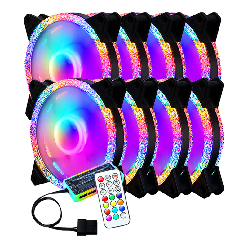 Custom your logo rgb cooling fan pc case rgb led fan 12v 6pin