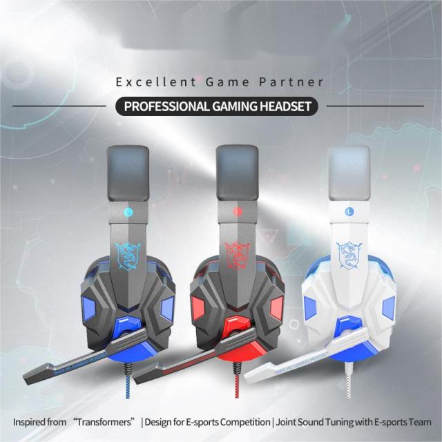 LED Light Stereo Gaming Headphones Headset Bass Surround USB Headband Noise Cancelling Gamer Headset With Mic for Computer PS4 P